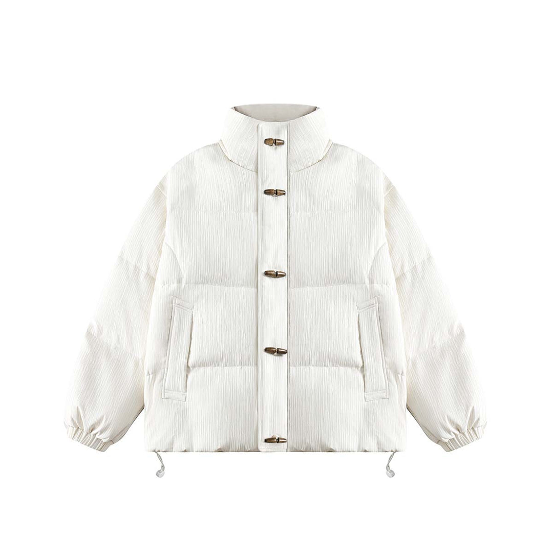 Horn-Button Duck-Down Puffer Jacket