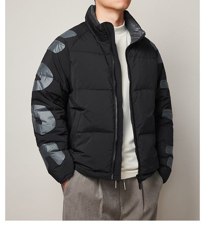 Men's Contrast Printing Down Jacket