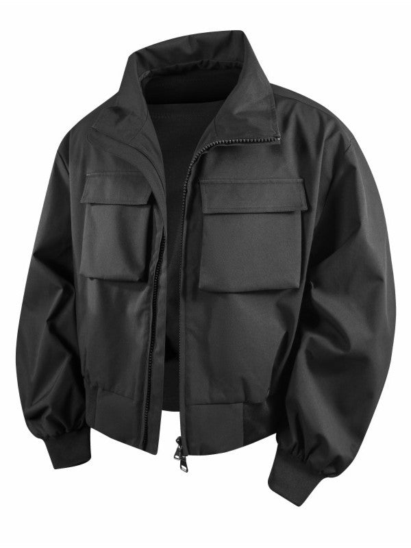 Men's Cropped Cargo Bomber Jacket