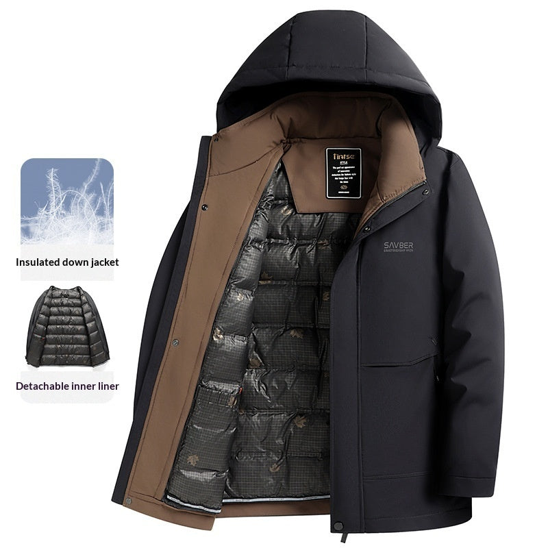 Men's Detachable Liner Hooded Down Jacket - product image 5