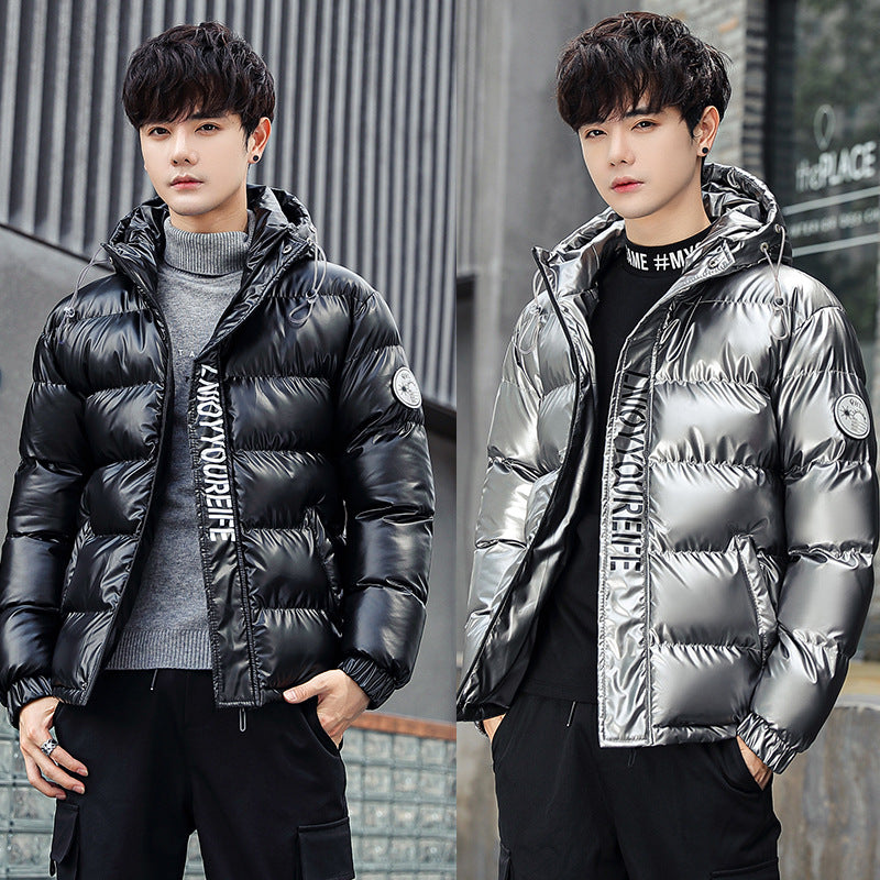 Men's Gloss-Finish Insulated Puffer Jacket