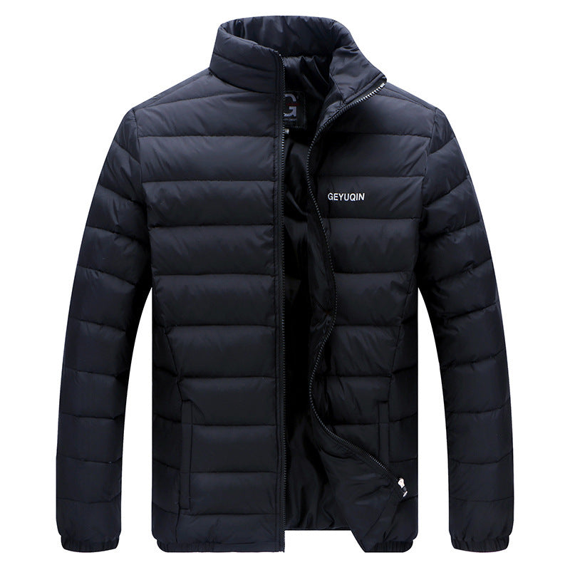 Men's Plus-Size Stand-Collar Down Jacket