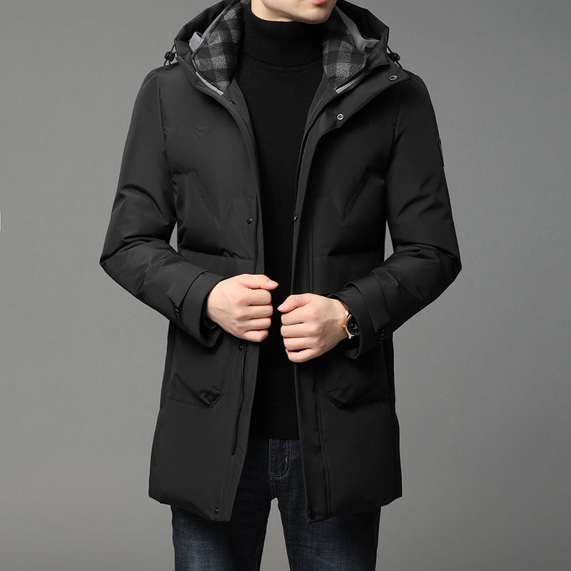Mid-Length Hooded White-Duck-Down Jacket - product image 9