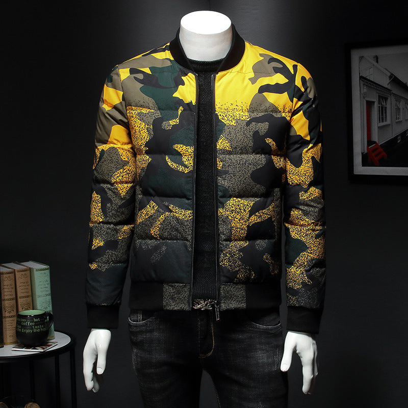 Red & Yellow White-Duck-Down Winter Jacket