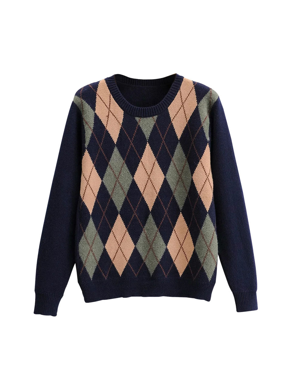 Women's Argyle Check Crew-Neck Stretch Sweater - product image 3