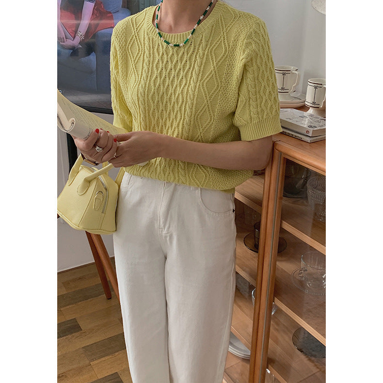 Women's Argyle Crew-Neck Knit Sweater - product image 4