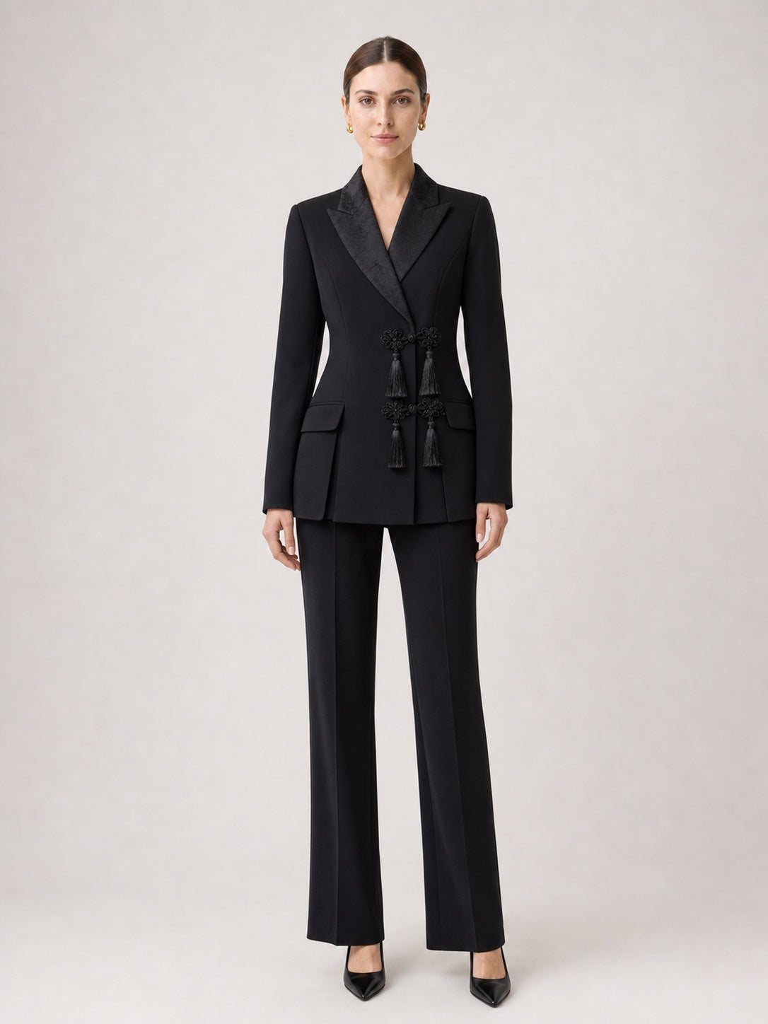 Women's Chinese-Knot Tassel Blazer Suit Set - product image 3