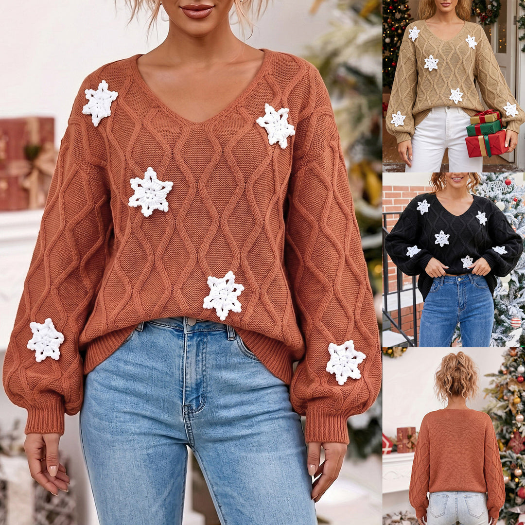 Women's Christmas Argyle Jacquard Sweater