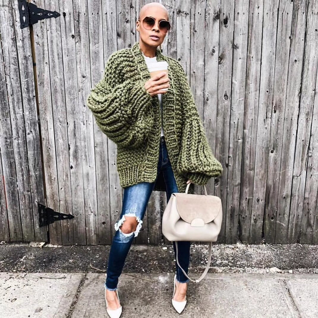 Women's Cotton Lantern-Sleeve Cardigan - product image 6