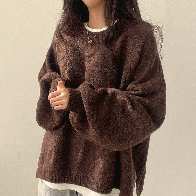 Women's Crewneck Pullover Lantern-Sleeve Loose Sweater - product image 3