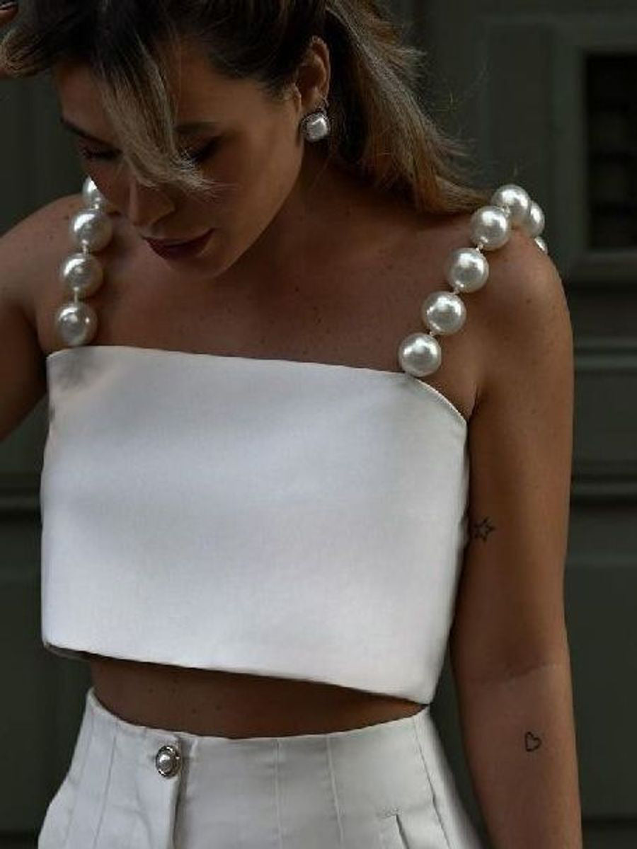 Women's Elegant Pearl Short Vest