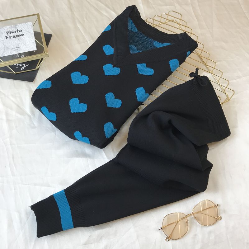 Women's Heart-Pattern Sweater & Tapered Pants Set - product image 5