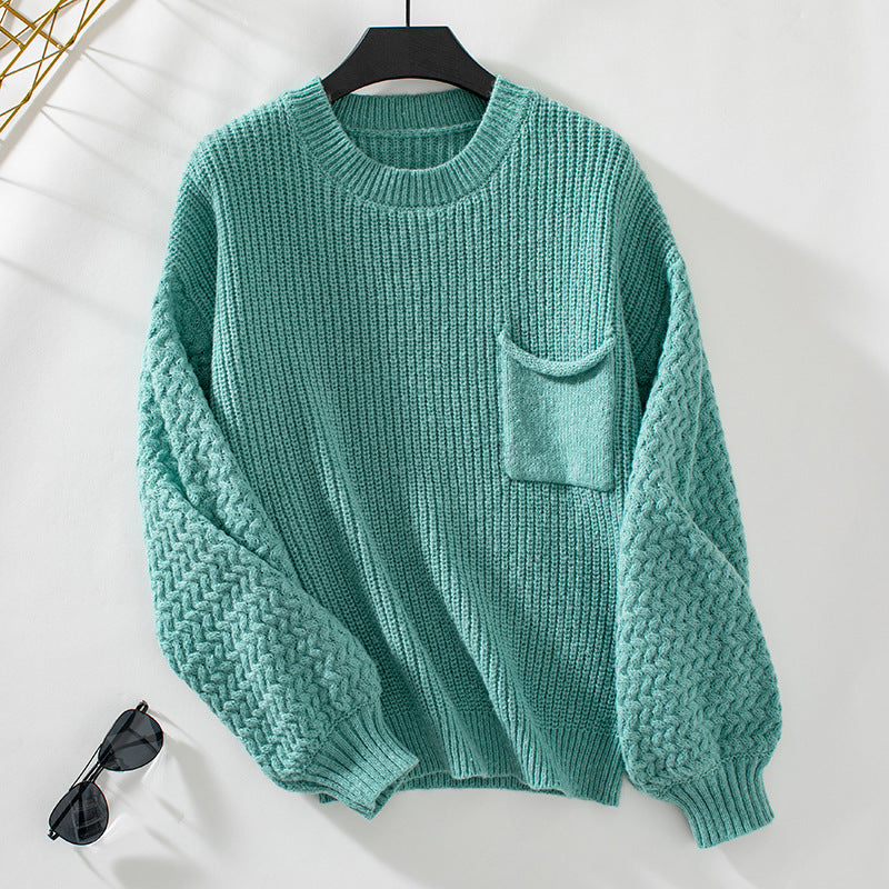 Women's Loose Pockets Knitwear for Lantern-Sleeve Sweater - product image 3