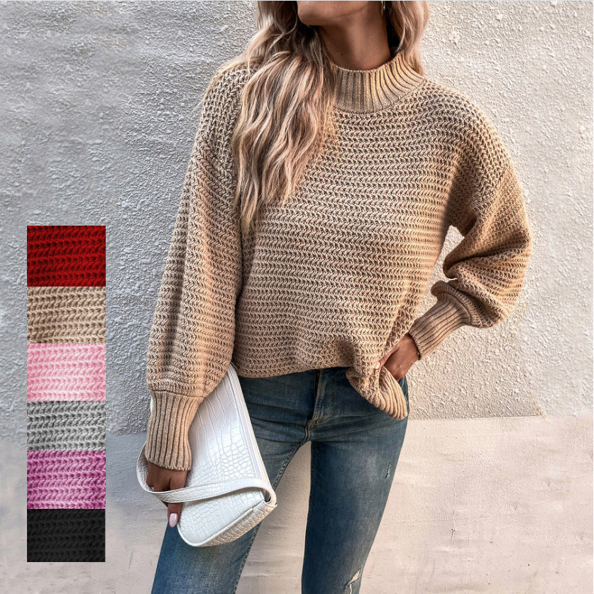 Women's New Style Lantern-Sleeve Pullover Sweater