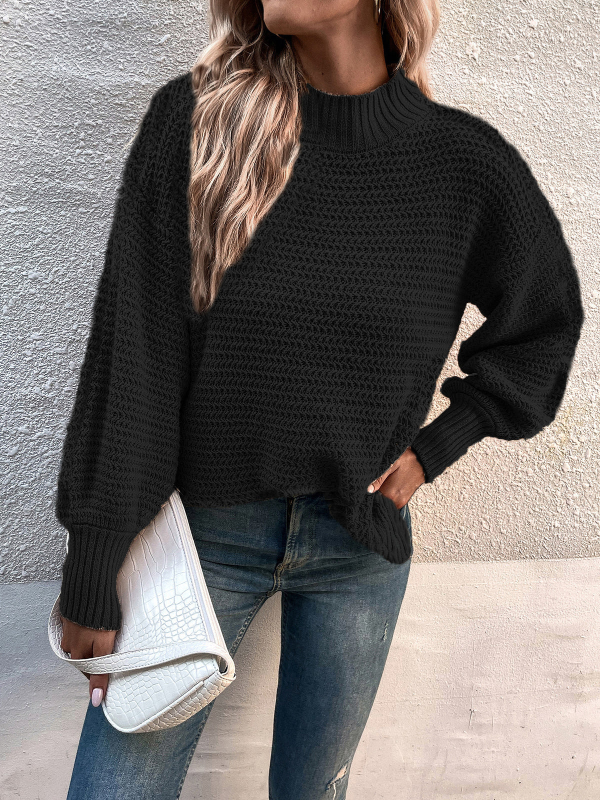 Women's New Style Lantern-Sleeve Pullover Sweater - product image 4