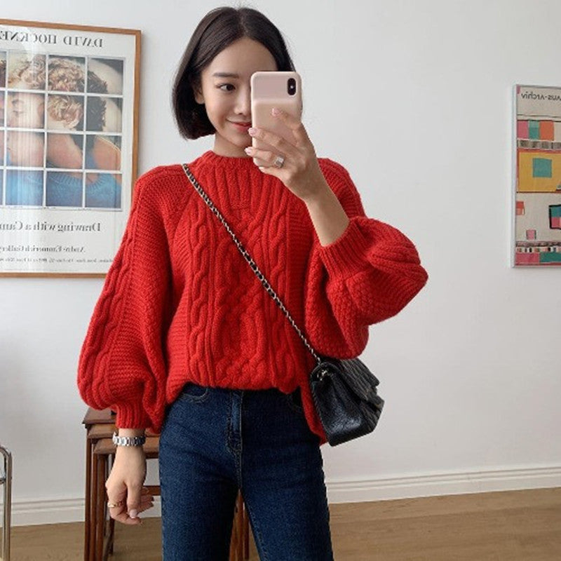 Women's Relaxed Niche Lantern-Sleeve Sweater