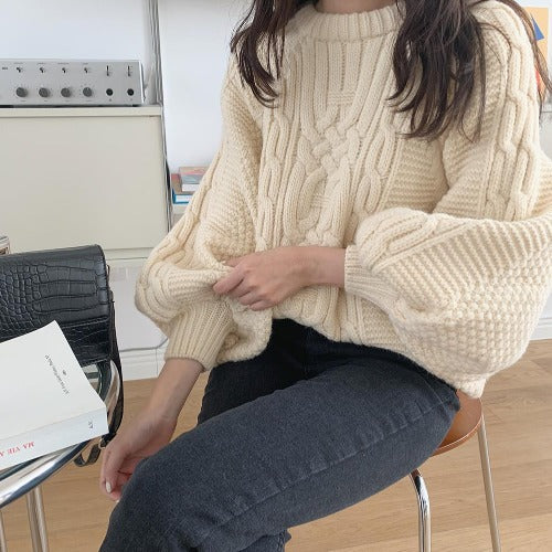 Women's Relaxed Niche Lantern-Sleeve Sweater - product image 4