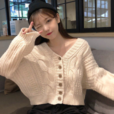 Women's Short Twist Lantern-Sleeve Cardigan - product image 9