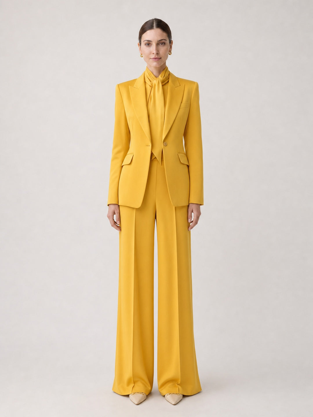 Women's Solene Marigold Wide-Leg Suit Set