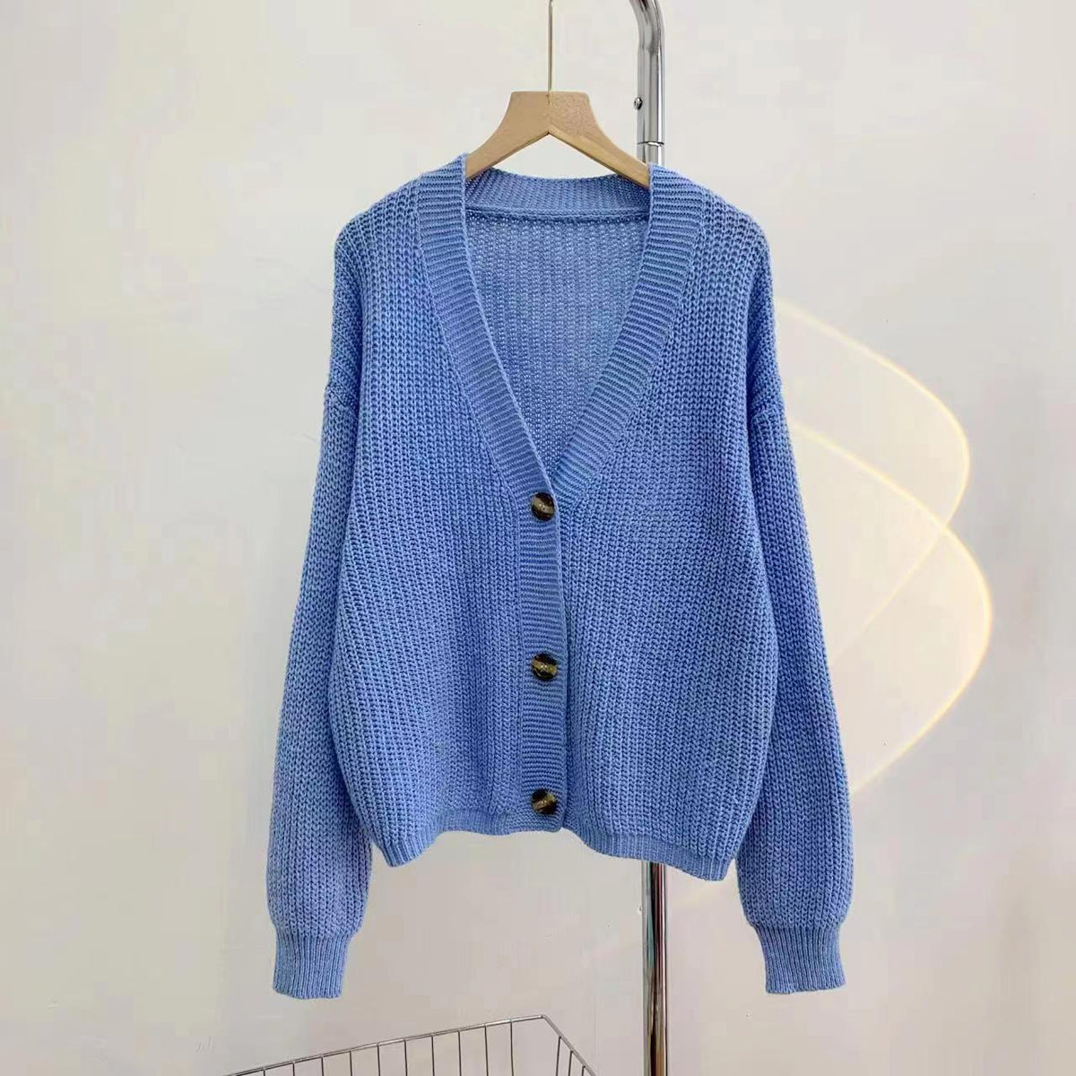 Women's Solid-Color V-Neck Button Cardigan - product image 2