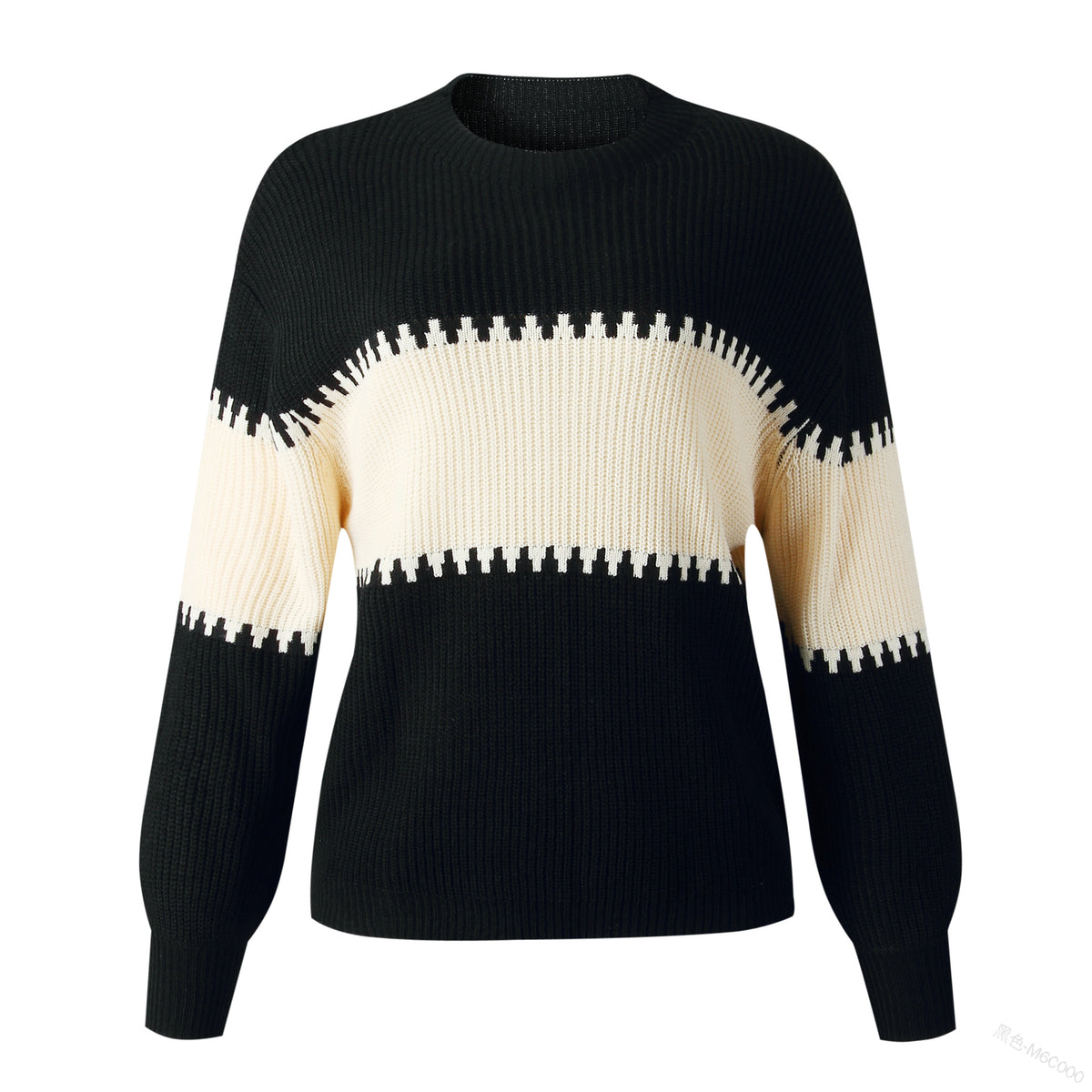 Women's Striped Knit Sweater Lantern-Sleeve Fashion Blouse - product image 7