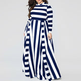 Plus Size Striped Woman\'s Dress - WOMONA.COM