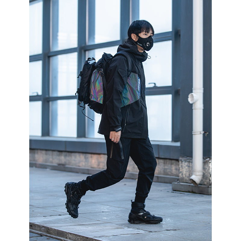 Reflective Black Jacket Men - WOMONA.COM