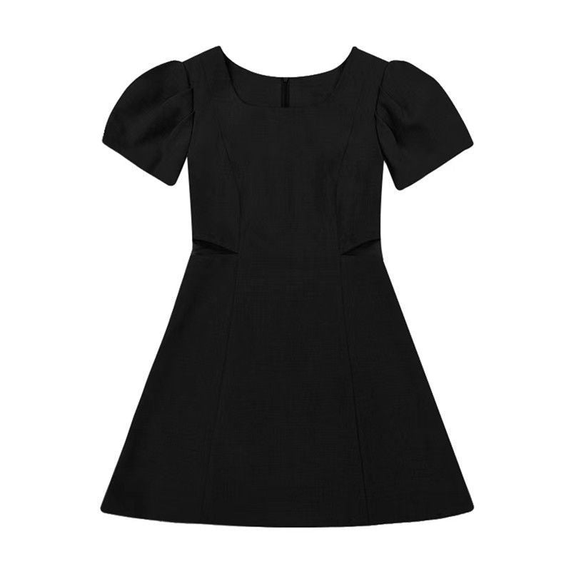 Slimming Puff Sleeve Short-sleeved Elegant Midriff Outfit - WOMONA.COM