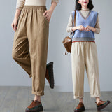 Linen Harem Pants - WOMONA.COM