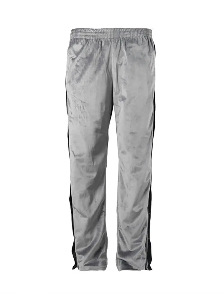 Velvet-breasted Straight-leg Sweatpants - WOMONA.COM
