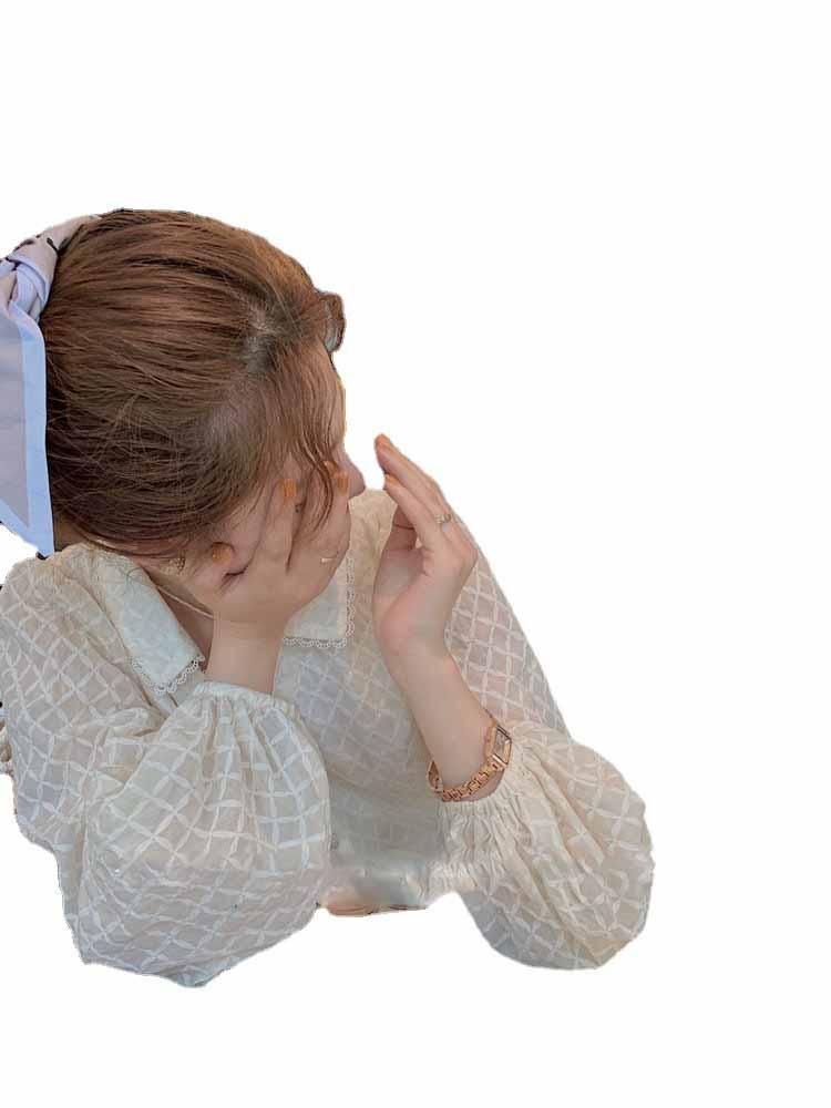 V-Neck Lapel Lace Shirt - WOMONA.COM