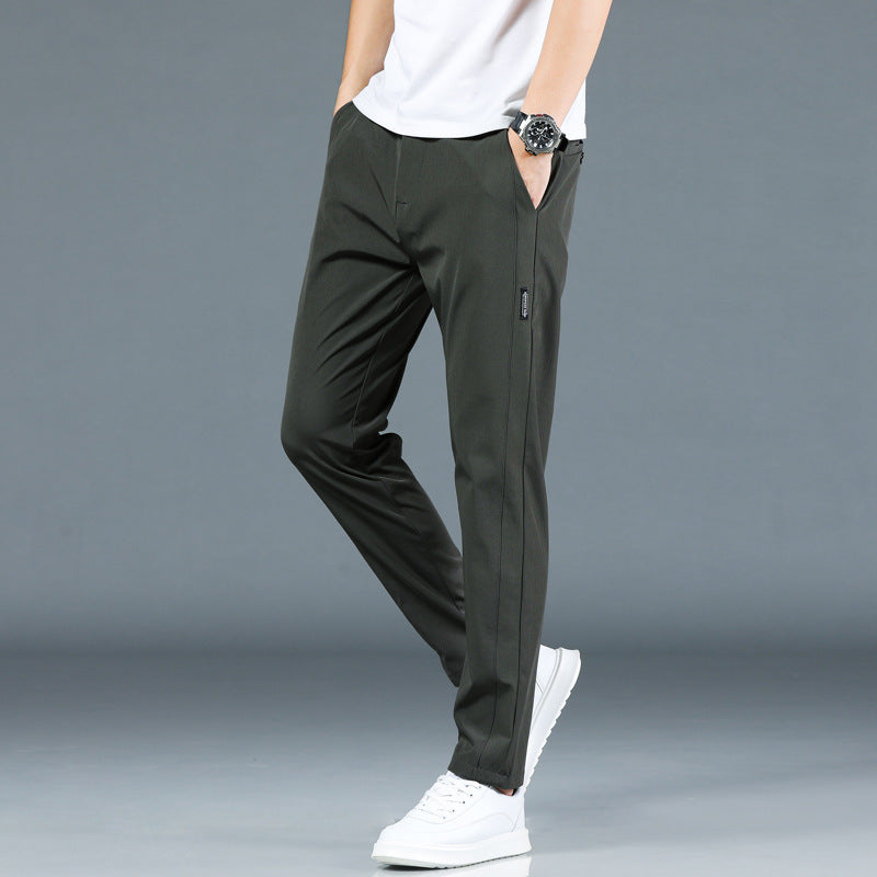 Ice Silk Men's Pants Straight Trousers Men's - WOMONA.COM