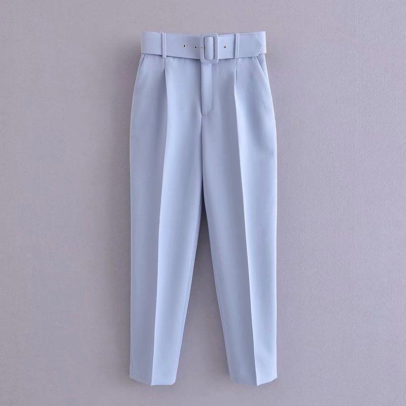 Fashionable Long Pants With Belt - WOMONA.COM