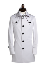 Men's Lapel Trench Coat Korean Version - WOMONA.COM