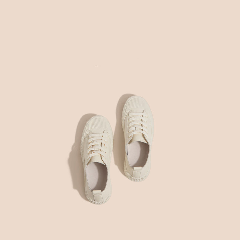 Casual White Leather Sneakers - WOMONA.COM