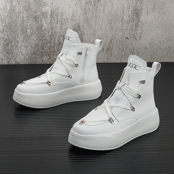 White High-top Board Shoes For Men - WOMONA.COM