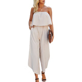 Straight-leg Pants Jumpsuit - WOMONA.COM