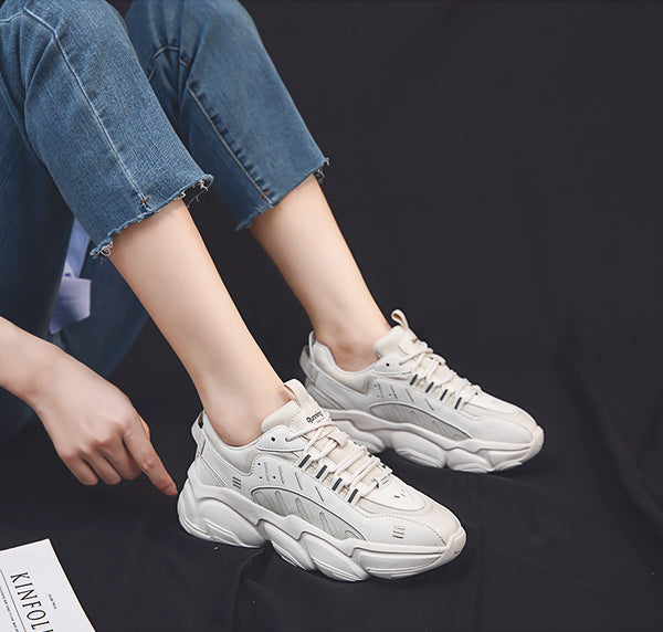 Casual Thick-soled White Sneakers Women - WOMONA.COM