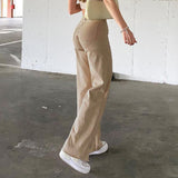 Jeans Women's Loose Wide-legged All-match Khaki Casual Trousers - WOMONA.COM