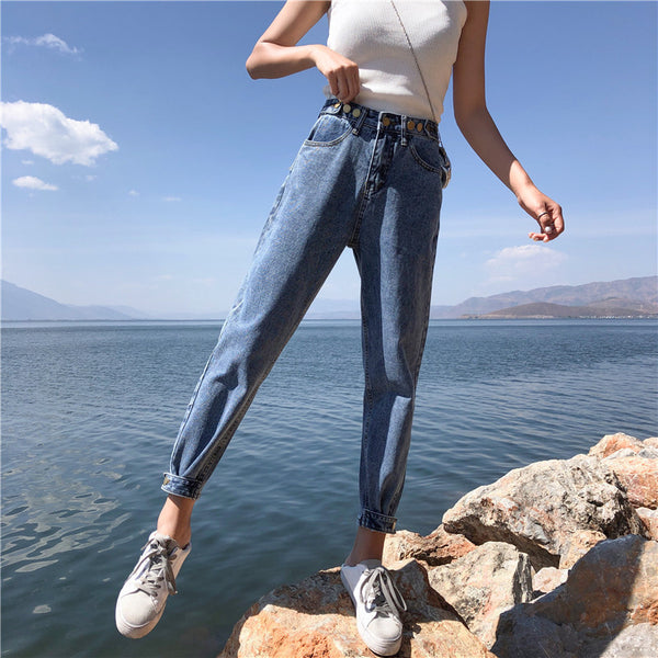 Slim High Waist Cropped Trousers - WOMONA.COM