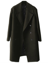 Woolen Men's Mid-length Trench Coat - WOMONA.COM