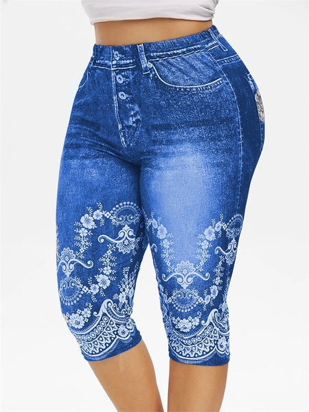 High Waist Capri Pants Jeggings - WOMONA.COM