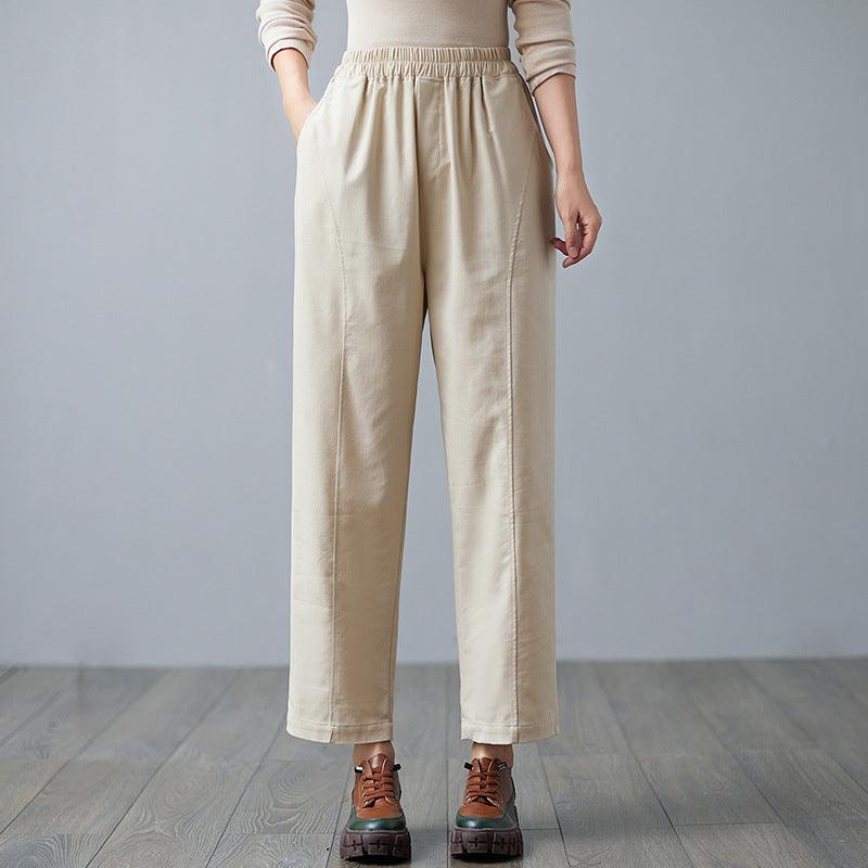Linen Harem Pants - WOMONA.COM