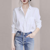 Slim Fit White Shirt - WOMONA.COM