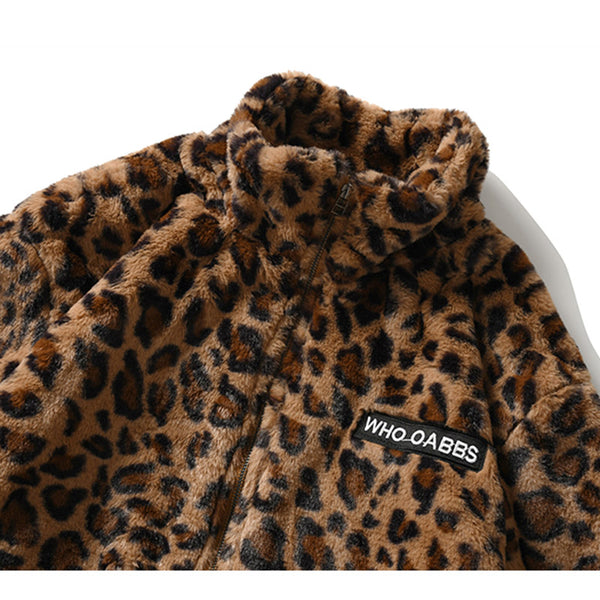 Leopard Print Long Sleeve Jacket - WOMONA.COM