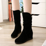 Cotton Velvet Mid-tube Boots - WOMONA.COM