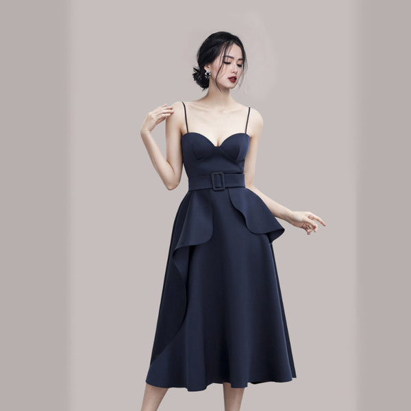 Lotus Leaf Stitching Large Swing Dress - WOMONA.COM