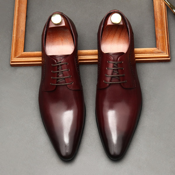 Men's Lace-up Formal Shoes Black Work - WOMONA.COM