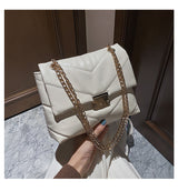 Ladies Leather Flap Chain Bag - WOMONA.COM