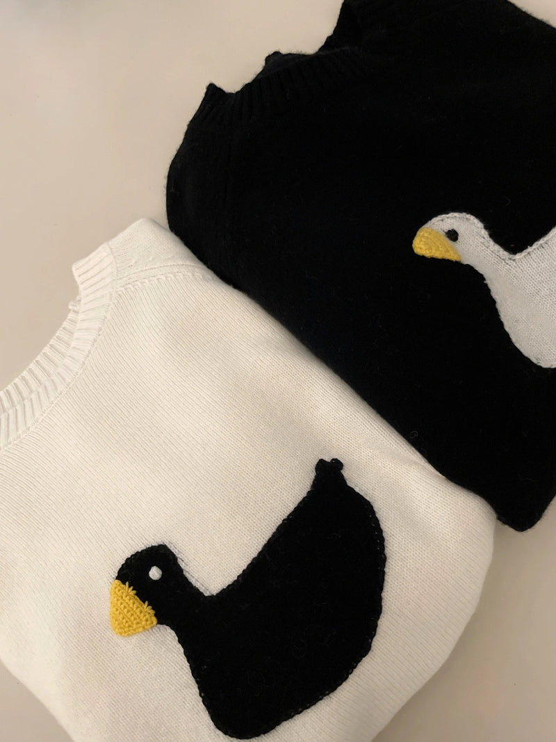 Cute Duckling Round Neck Sweater - WOMONA.COM